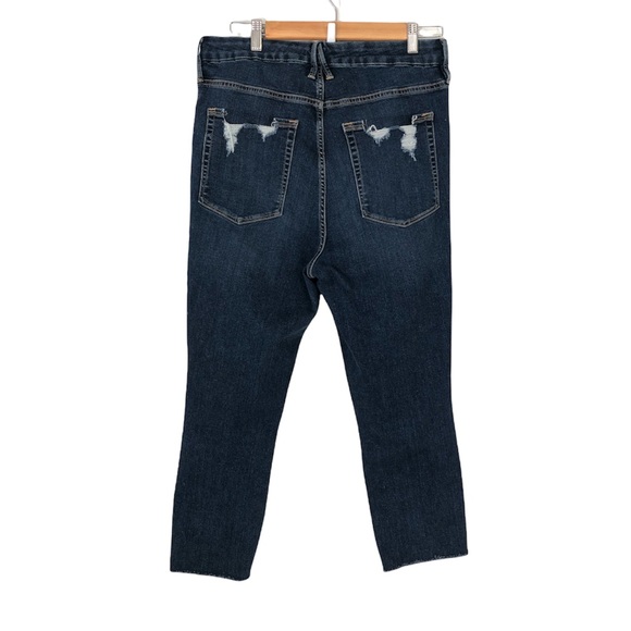 Good American Good Legs Crop Jeans Blue 345 Distressed Sz 18 - Picture 6 of 9